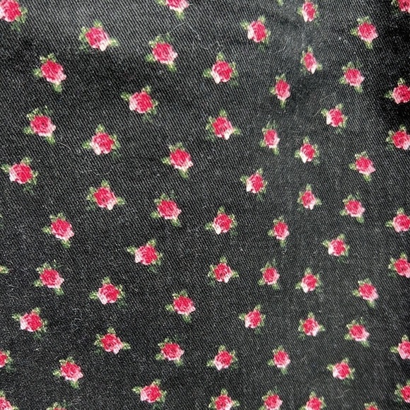 Forever 21 Black Denim Floral Mini Skirt Sz 0X - Picture 2 of 7